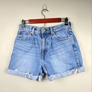 GAP Barrel Jean High Rise Denim 4" Shorts Blue Womens‎ Size 26